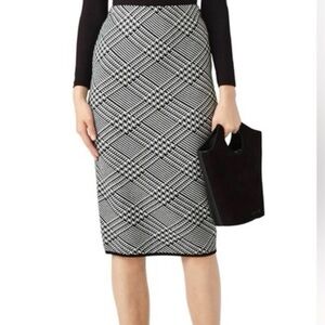 Black and White Plaid Pencil Skirt